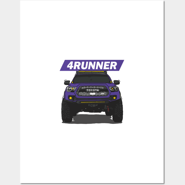 4Runner Toyota Front View - Purple Wall Art by 4x4 Sketch